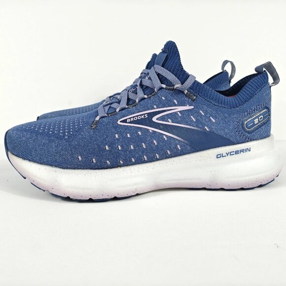 Brooks Glycerin StealthFit 20 Womens 9 Running Shoe Blue Lilac White 1203721B402 - Picture 12 of 16